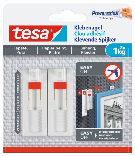 Tesa Klebenagel 1kg, 2 Stck. verstellbar