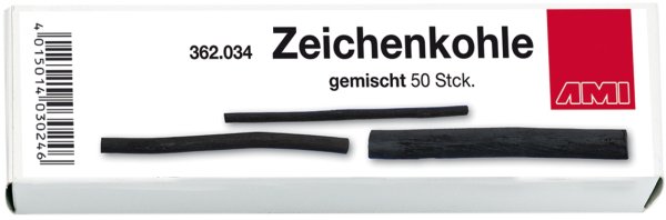 Zeichenkohle gemischt 62mm, 50 Stck.