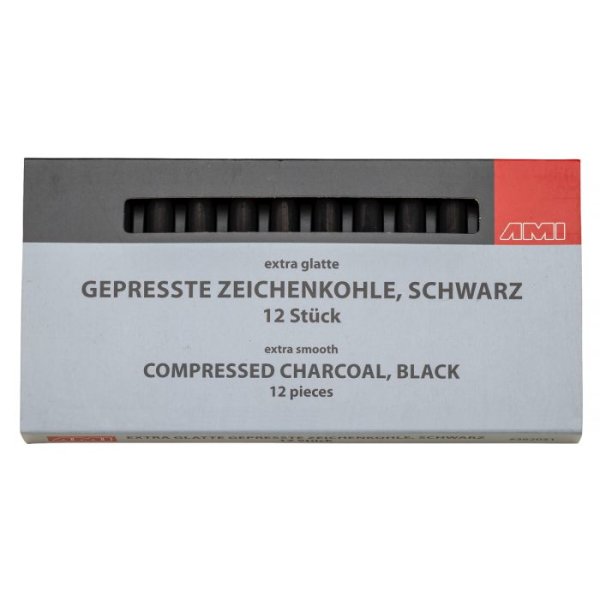 Gepr. Zeichenkohle schwarz 80mm,12 Stck.