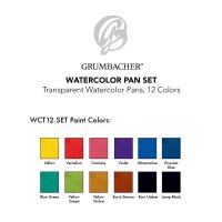 Transparent Watercolor Set, 12 Pans