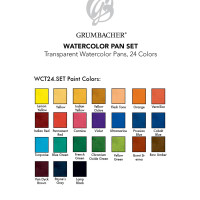 Transparent Watercolor Set, 24 Pans