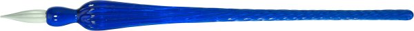 Glasfeder 18cm mit Ablage, blau