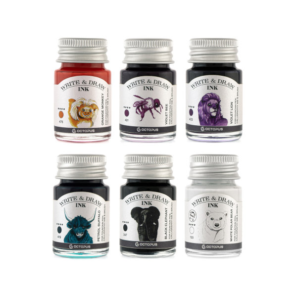 Octopus Write and Draw Ink Set BASIC MIX, 6 x 10ml