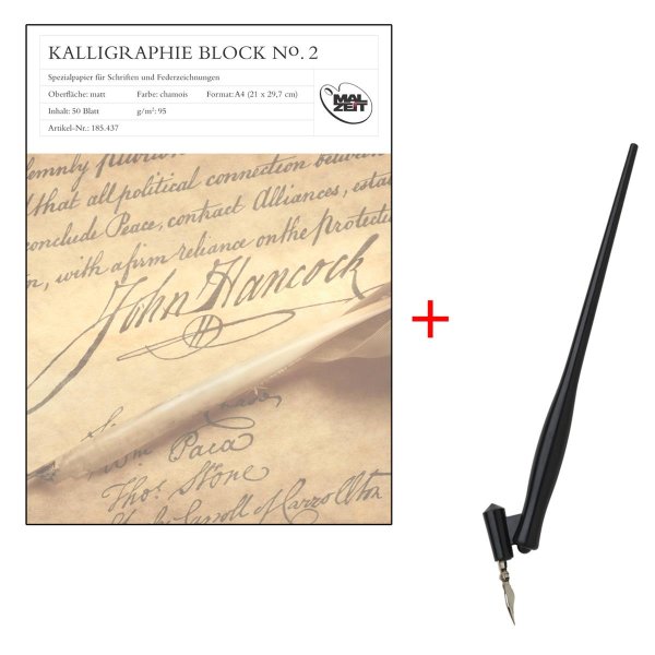 Kalligraphieblock A4,  Set Oblique