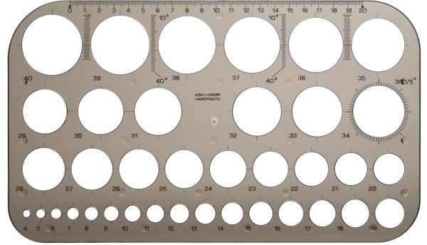 Kreisschablone 37 Kreise, rauchfarbig 074916100000