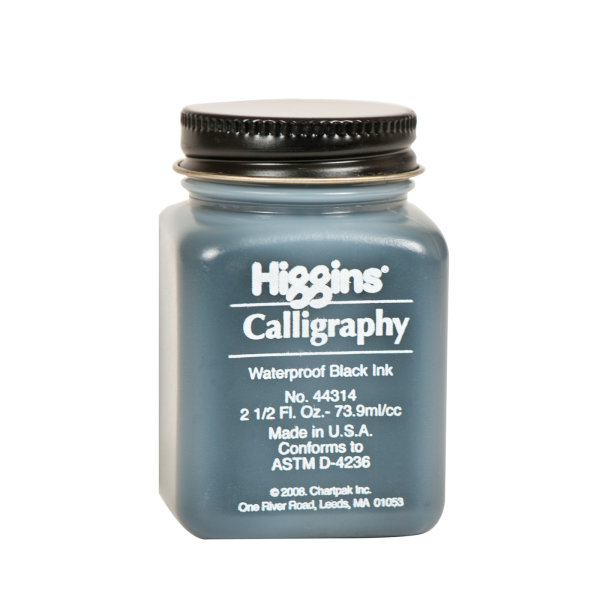 Calligraphy Black Ink, W-Proof, 2.5 oz.