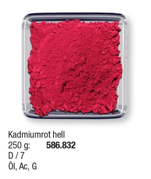 Studienpigmente 250g Kadmiumrot hell