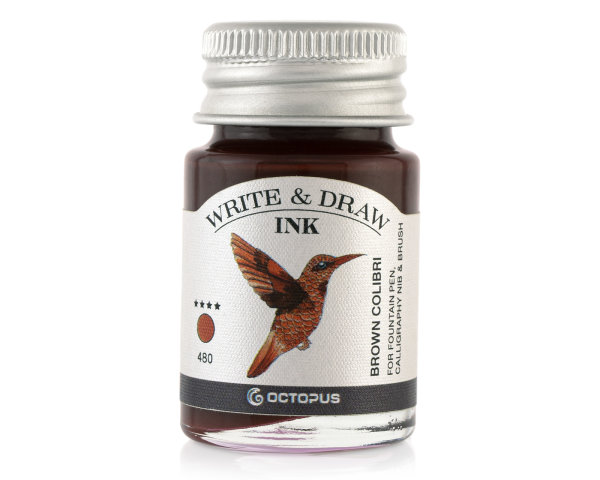 Octopus Write and Draw Ink ,10ml 480 Brown Colibri