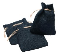 Jute Säckchen 13x9,5cm 3er Set schwarz