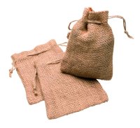 Jute Säckchen 13x9,5cm 3er Set natur