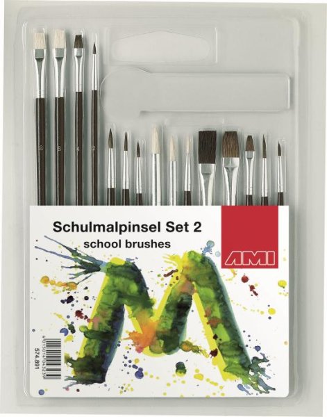 Schulmalpinsel Set 2, 15tlg.