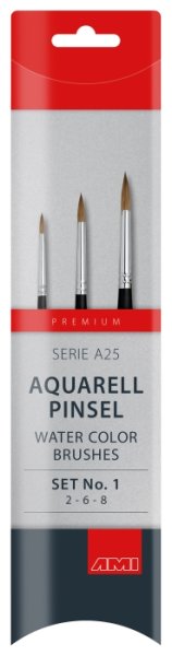 Aquarellmalpinsel Serie A25 Set 1