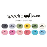 Spectra AD Marker Set Comic 12, Etui