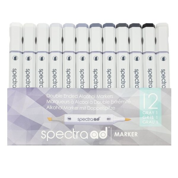 Spectra AD Marker Set Cool Gray 12, Etui