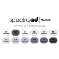 Spectra AD Marker Set Cool Gray 12, Etui