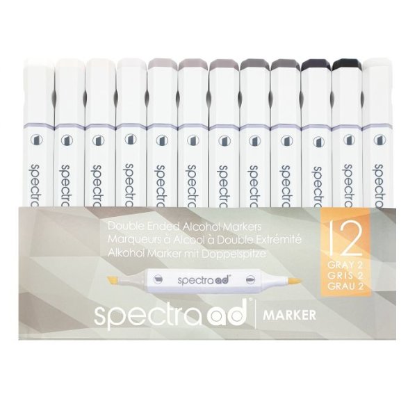 Spectra AD Marker Set Warm Gray 12. Etui