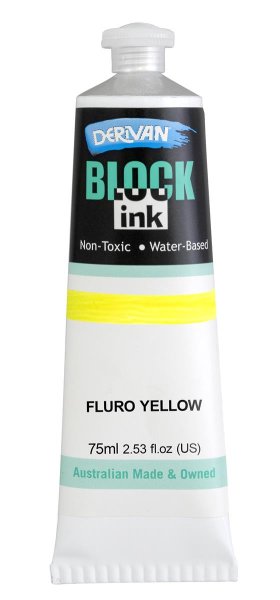 BLOCK INK 75ML FLURO YELLOW