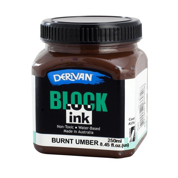 BLOCK INK 250ML BURNT UMBER