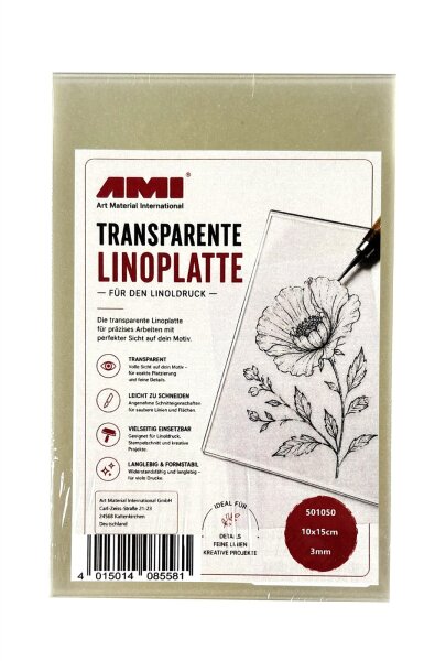 Linolplatte Soft 3mm, 10x15cm transparent  VE16